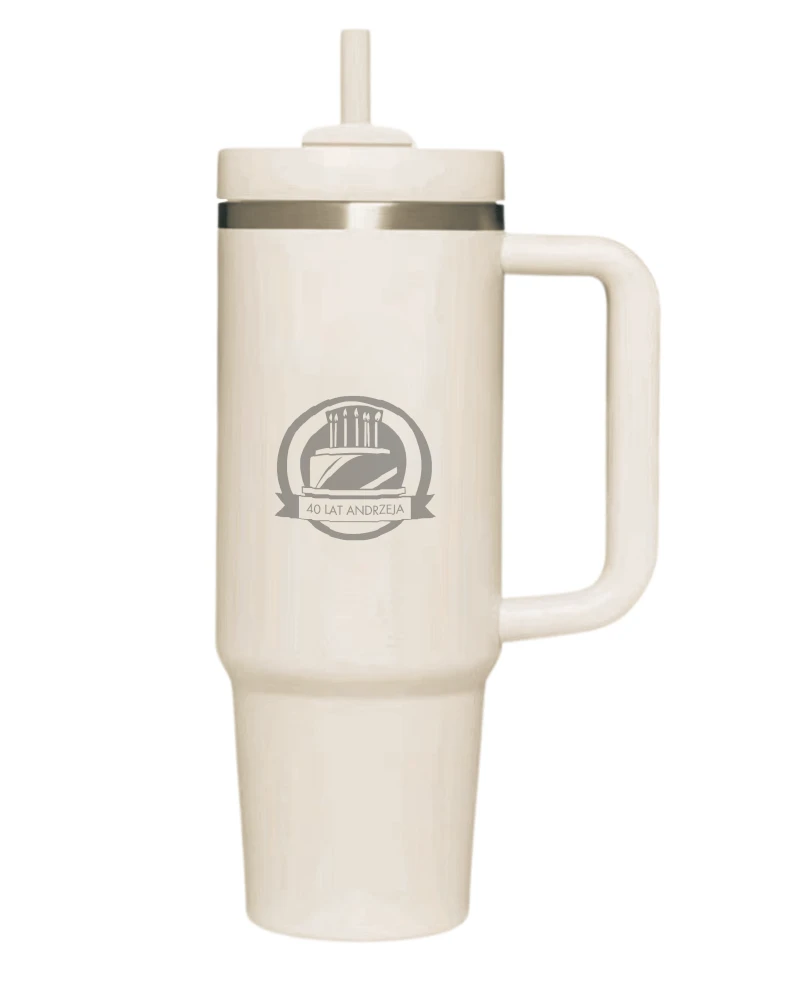 Personalizowany Urodzinowy Kubek termiczny, biały - MUG W, Wzór 8