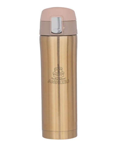 Personalizowany Urodzinowy Kubek termiczny, złoty - MUG2, Wzór 7