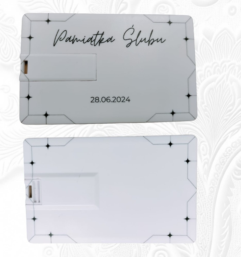 Pendrive Karta Ślubna 16GB WHITE z Ozdobnym Pudełkiem