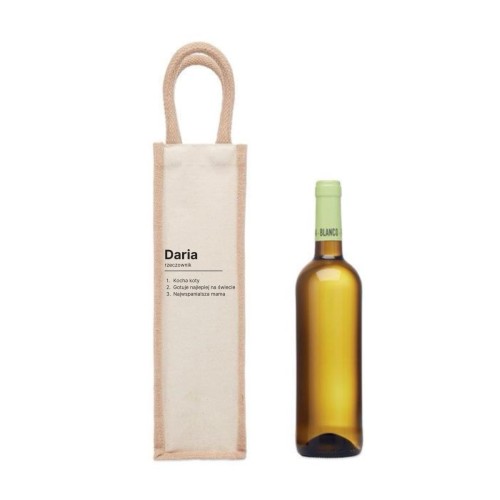 Torba z juty na wino, Dzień Mamy - Wzór 3 (1 BUTELKA)